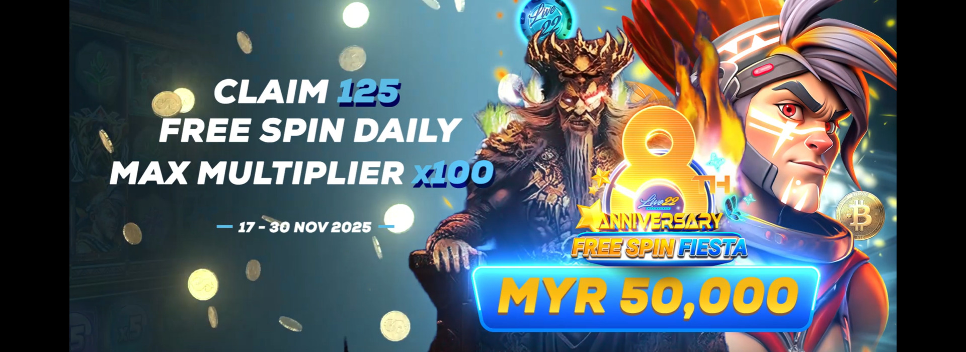 M777 x Live22 8th Anniversary Free Spin Fiesta